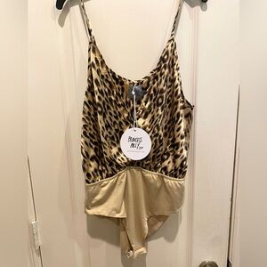 Princess Polly bodysuit animal print Leopard women’s size 6 NWT